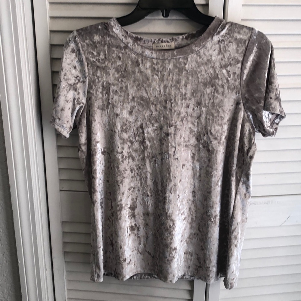 Light grey velvet shirt